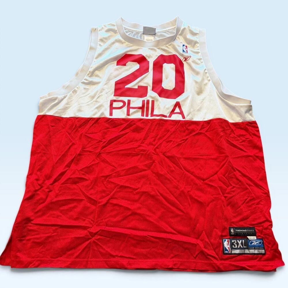 Vintage Philadelphia 76ers Jersey Mens 3XL Red NBA Basketball Reebok Eric Snow